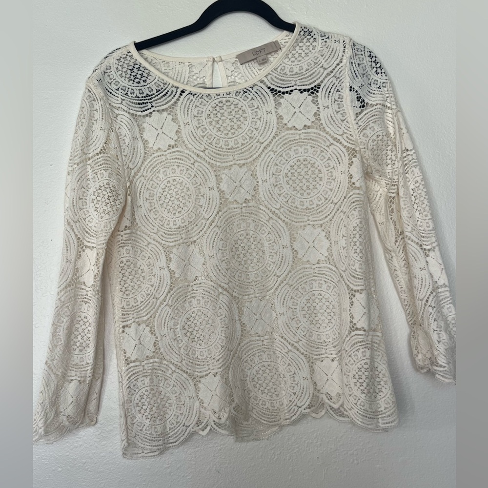 Loft Cream Lace Shirt